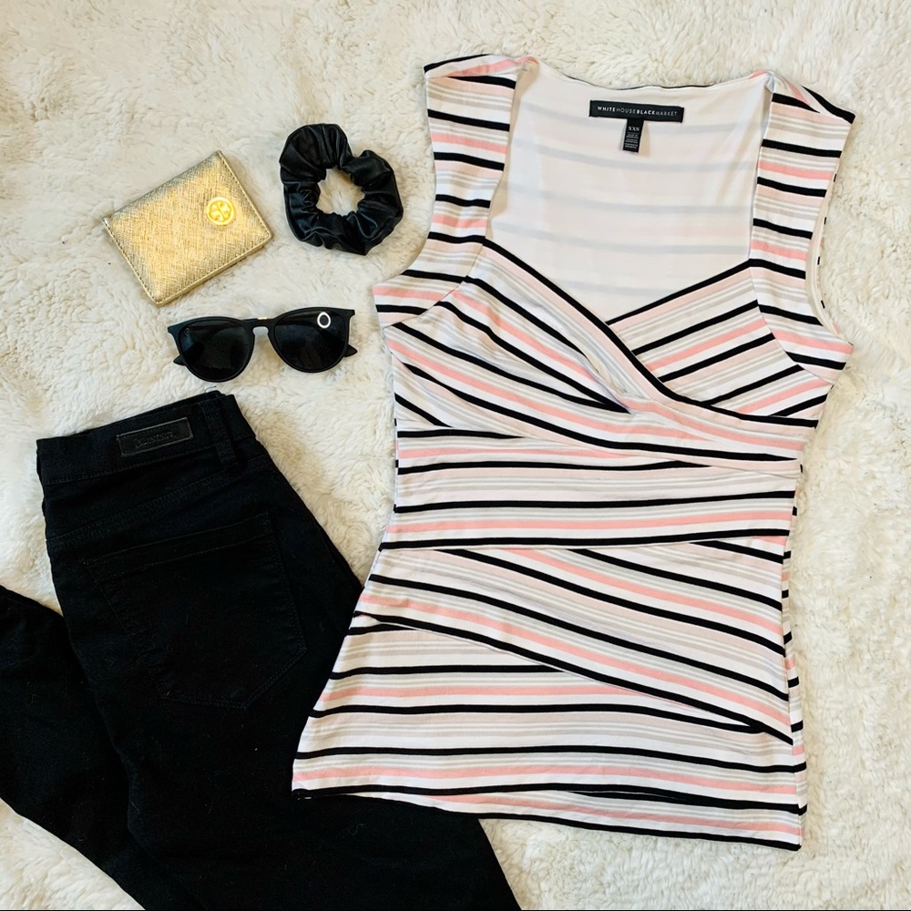 WHBM Striped Bandage Top